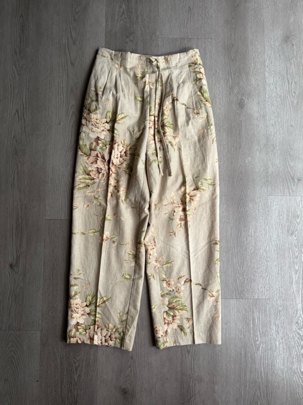 San Simeon Floral Print Linen Pants